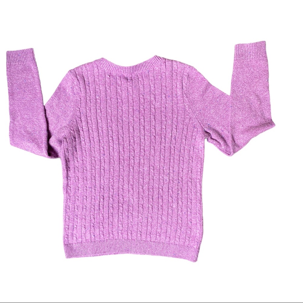 Talbots pink cable knit sweater so soft it feels like cashmere nwot!